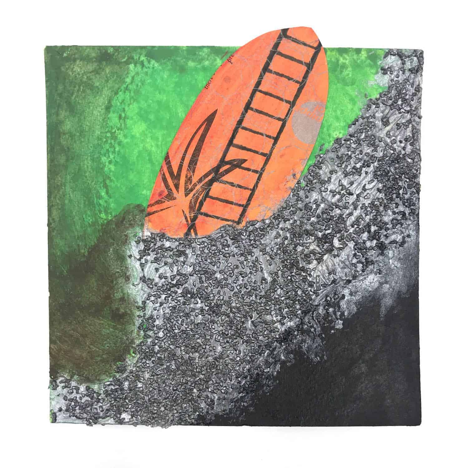 flivver-wakeboard-haiku-smschumacher-painting Flivver mixed media haiku painting by Sarah M. Schumacher